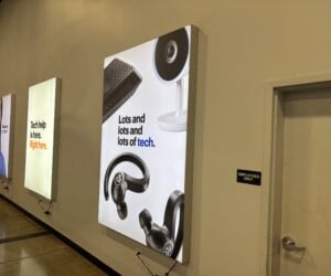 Front Load Soft Sign | Easily Updateable Backlit System Front load soft sign with easily updateable backlit system for a Worthington retail store